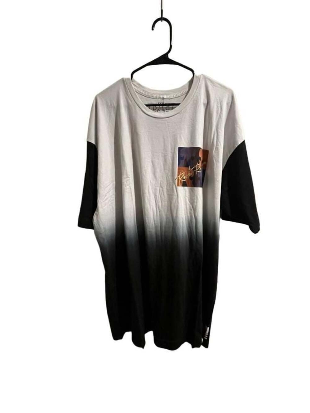 Rock Revival Men's Oversized White to Black Fade Graphic T-Shirt